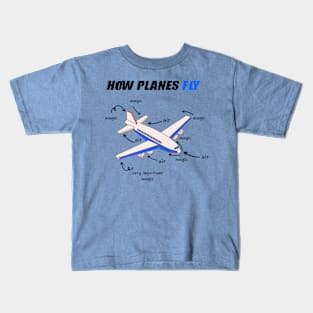 How Planes Fly Aerospace Engineering Aviation Kids T-Shirt